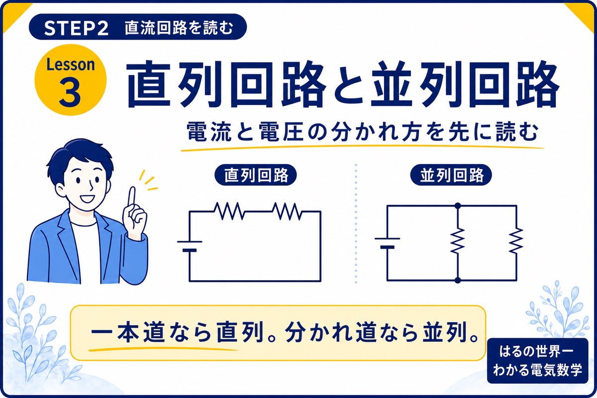 STEP2-3 直列回路と並列回路｜電流と電圧の分かれ方