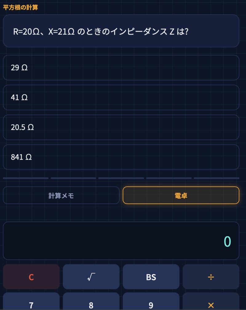 電卓とインピーダンスの問題