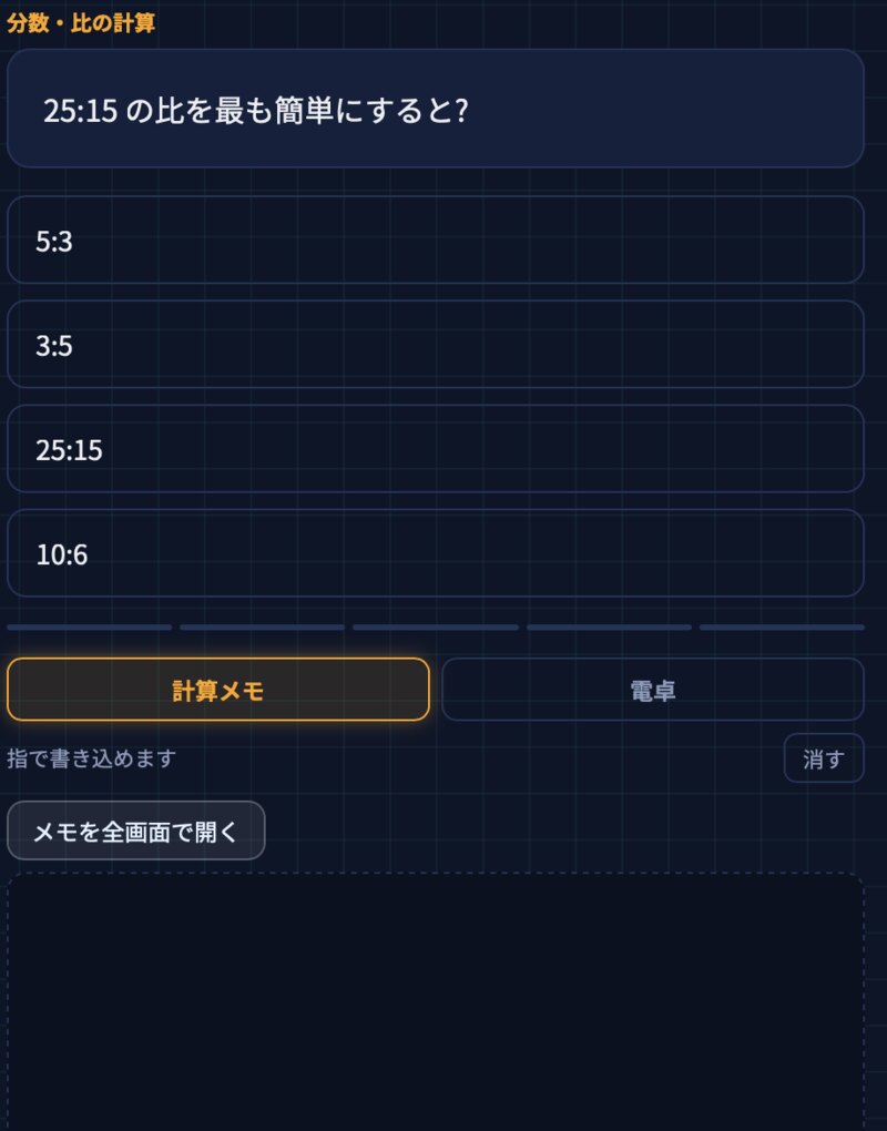 計算メモ画面